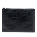 Croc Embossed Leather Monogram Document Holder