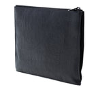Croc Embossed Leather Monogram Document Holder