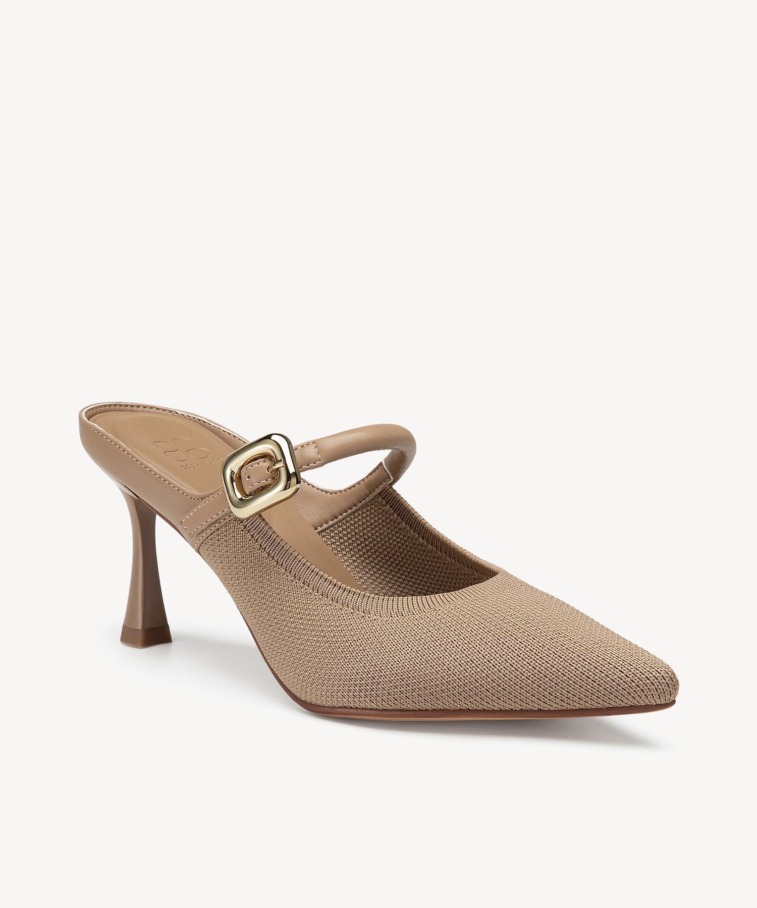 GraceLithe Pointed Toe Heeled Mule - 2X Wide - Apricot / US 11 | EU 42.5 | UK 9