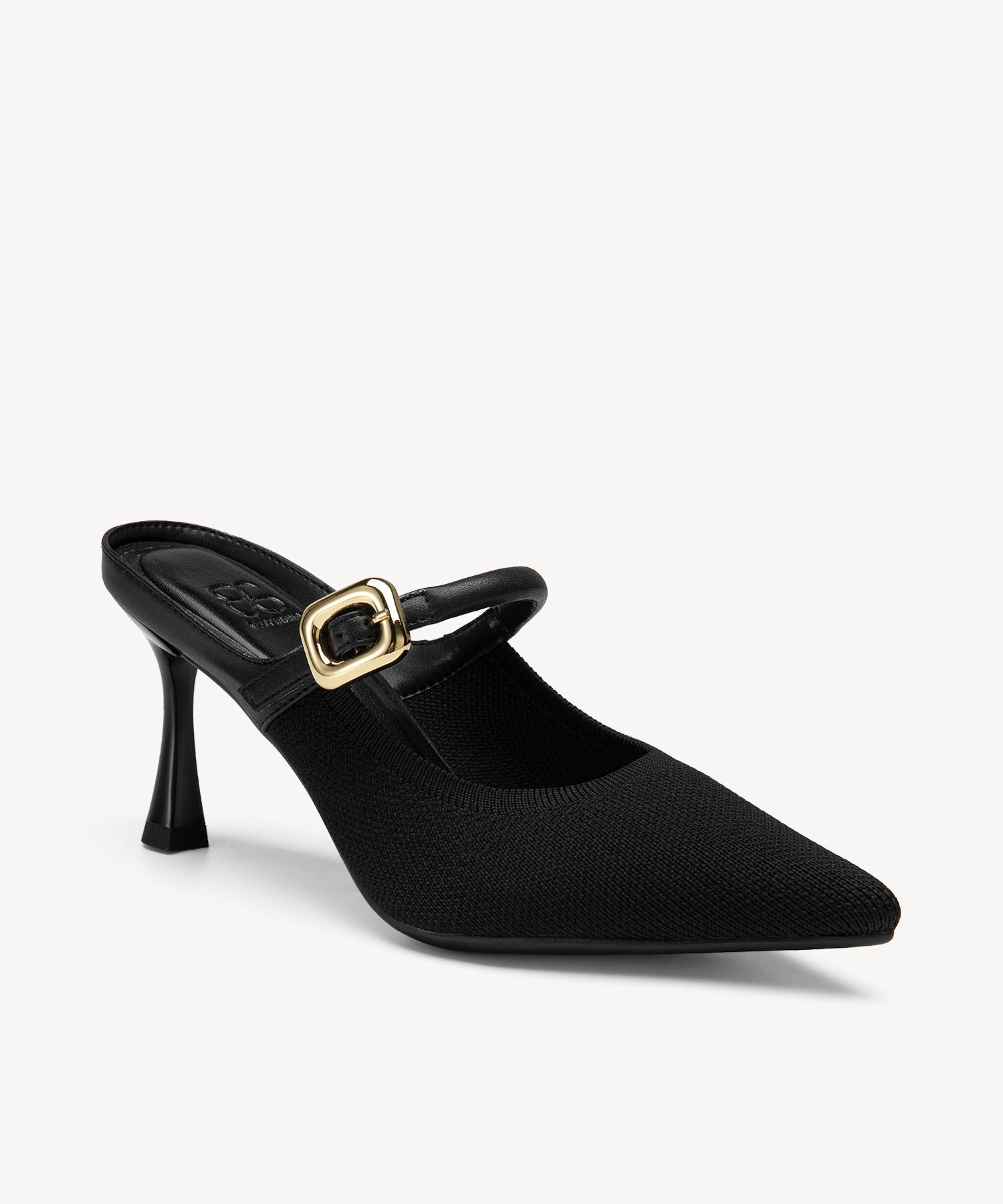 GraceLithe Pointed Toe Heeled Mule - 2X Wide - Black / US 7.5 | EU 38 | UK 5.5