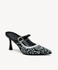 GraceLithe Pointed Toe Heeled Mule - 2X Wide - Snake Print / US 10 | EU 41.5 | UK 8