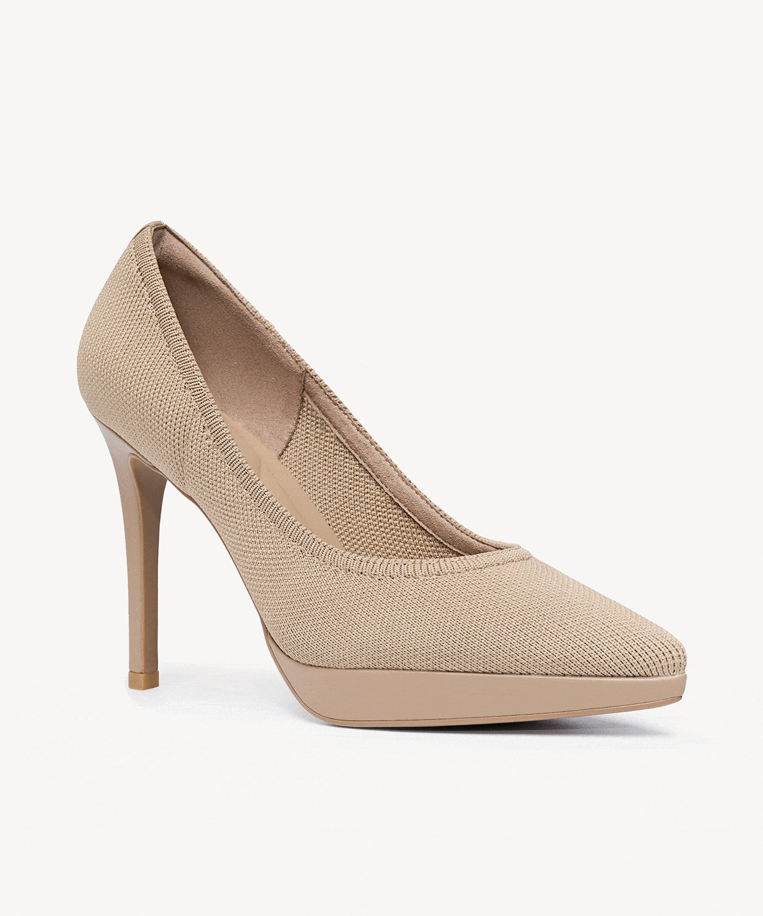 StyleFlex Pointed Toe Heeled Platform Pump - 2X Wide - Apricot / US 6.5 | EU 37 | UK 4.5