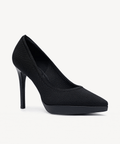 StyleFlex Pointed Toe Heeled Platform Pump - 2X Wide - Black / US 11 | EU 42.5 | UK 9