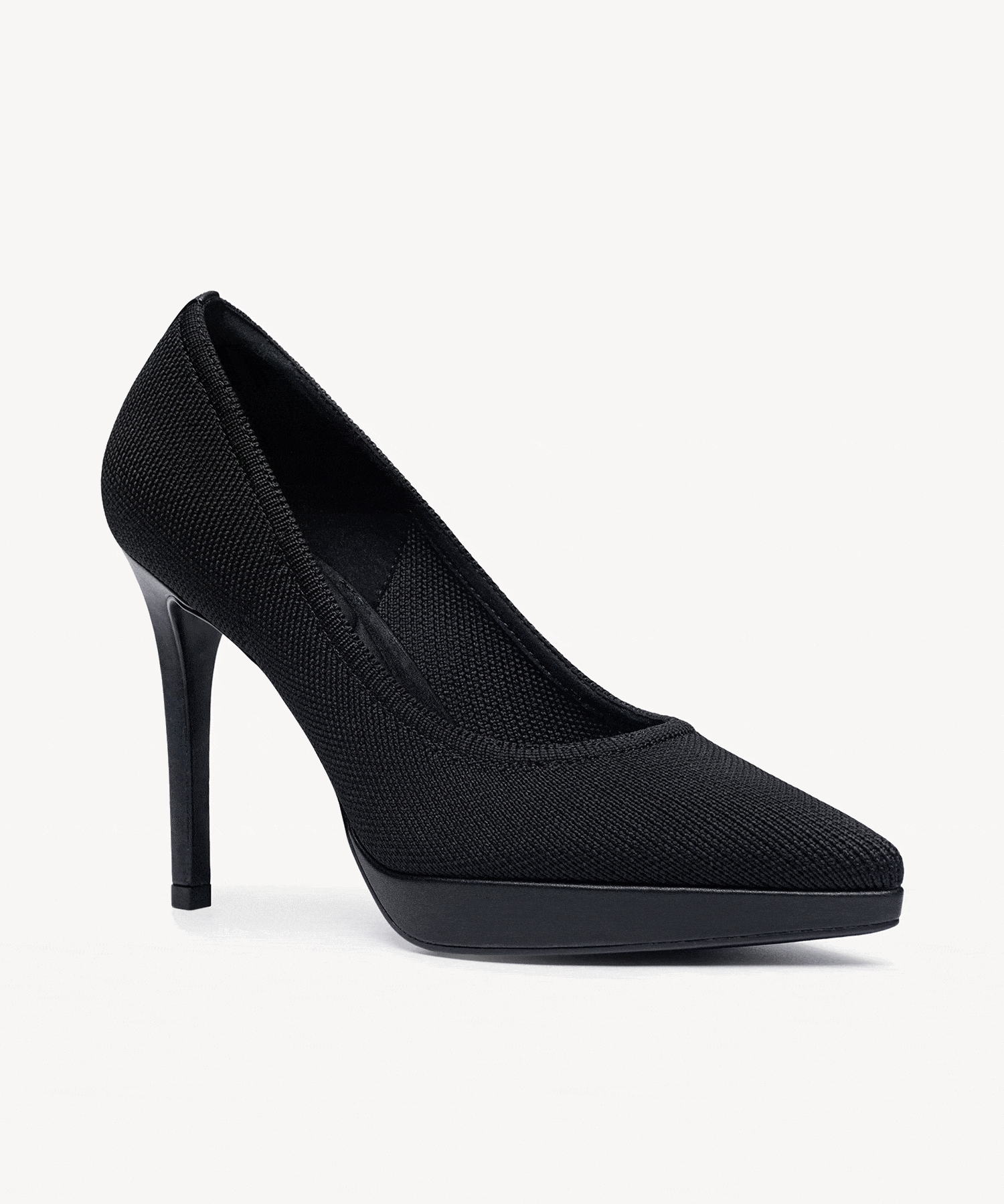 StyleFlex Pointed Toe Heeled Platform Pump - 2X Wide - Black / US 8.5 | EU 39.5 | UK 6.5