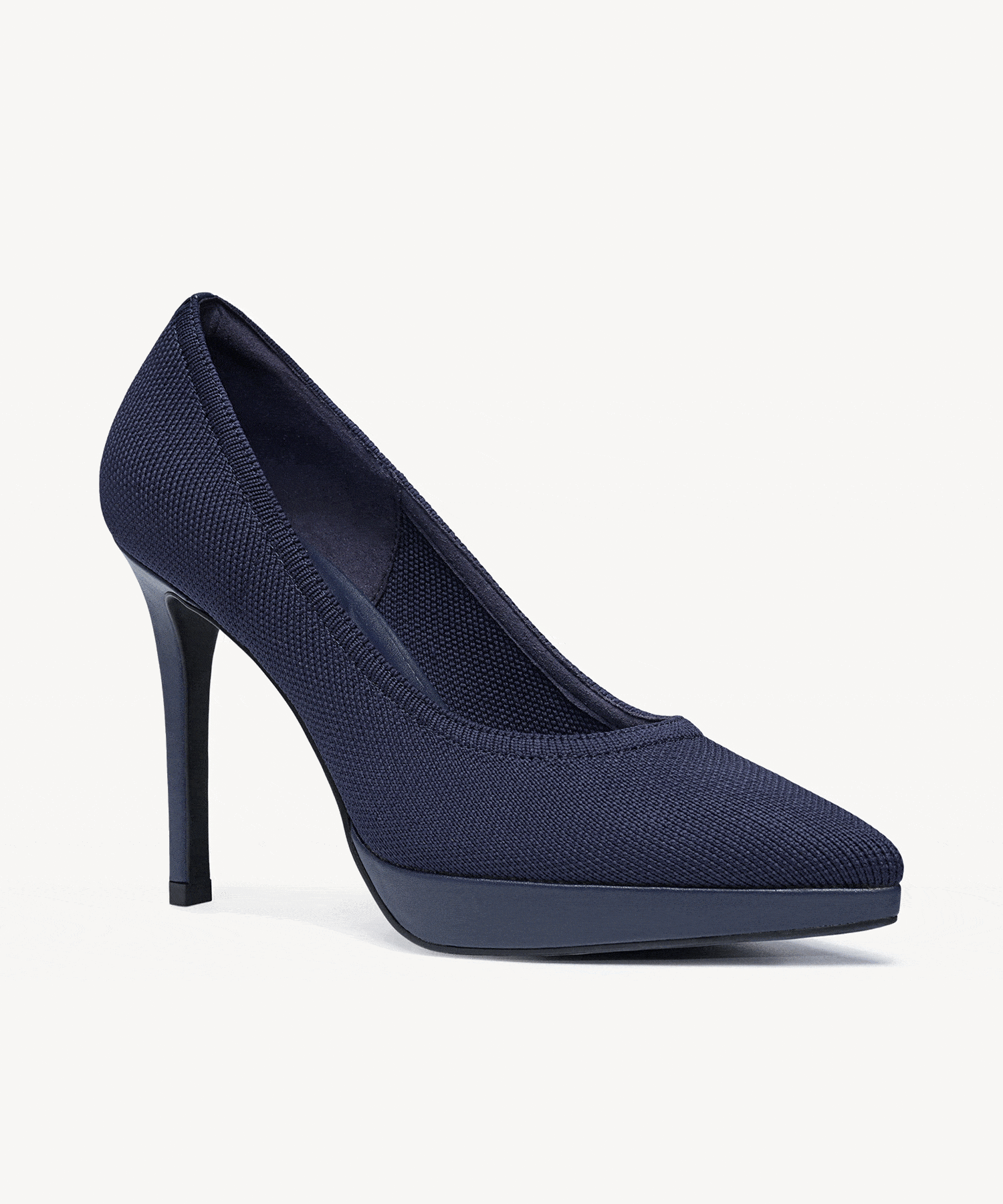 StyleFlex Pointed Toe Heeled Platform Pump - 2X Wide - Navy Blue / US 6 | EU 36.5 | UK 4