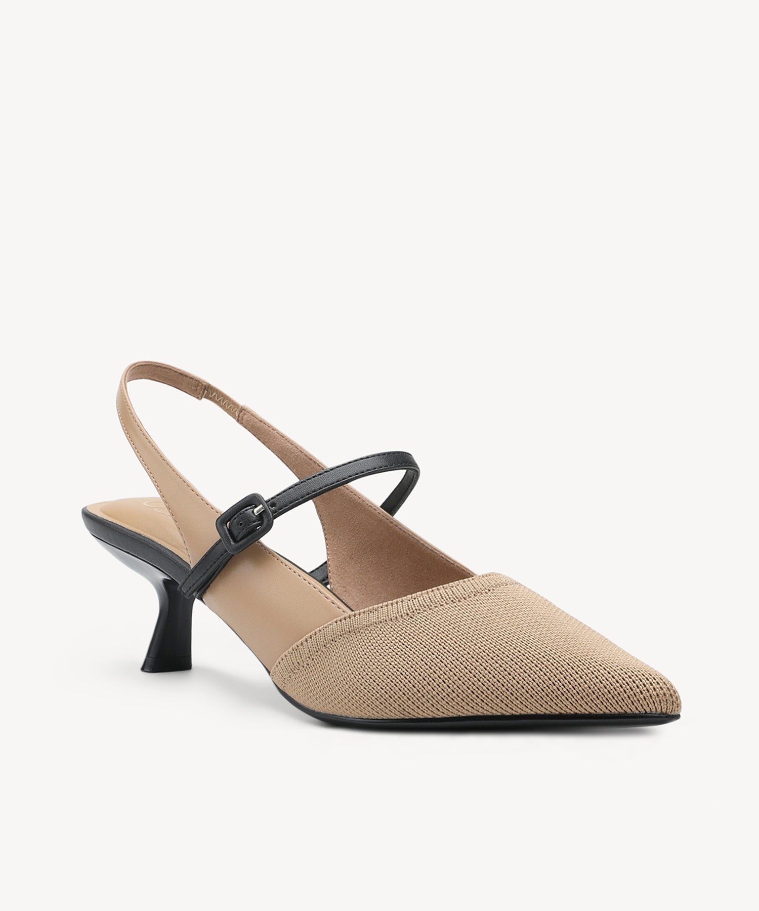 StrikeStep Elegant Stiletto Heeled Slingback - Low Heeled - Apricot / US 10 | EU 41.5 | UK 8