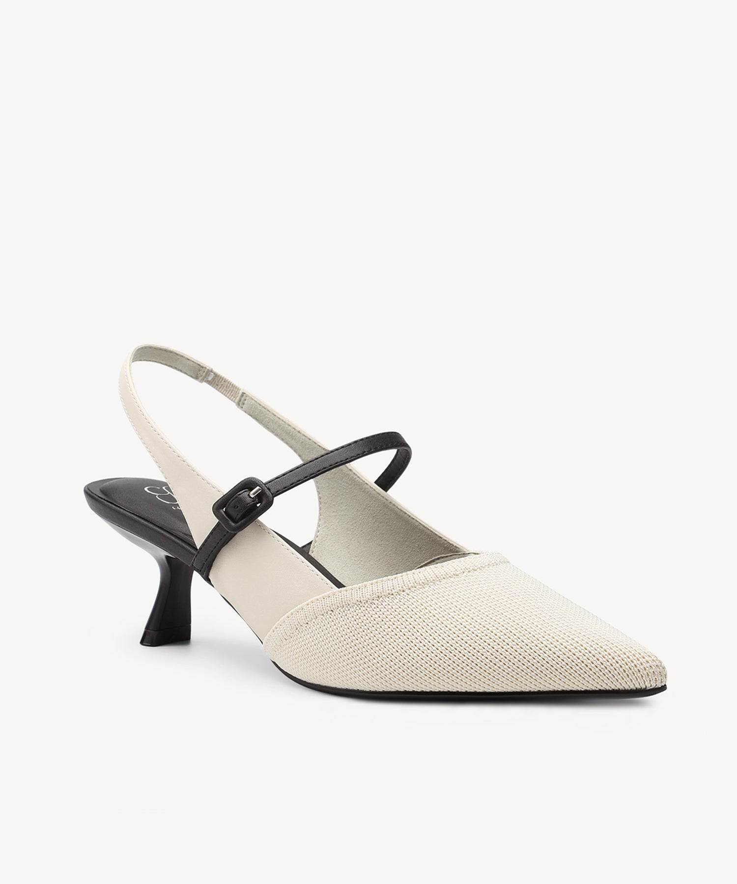 StrikeStep Elegant Stiletto Heeled Slingback - Low Heeled - White / US 10 | EU 41.5 | UK 8