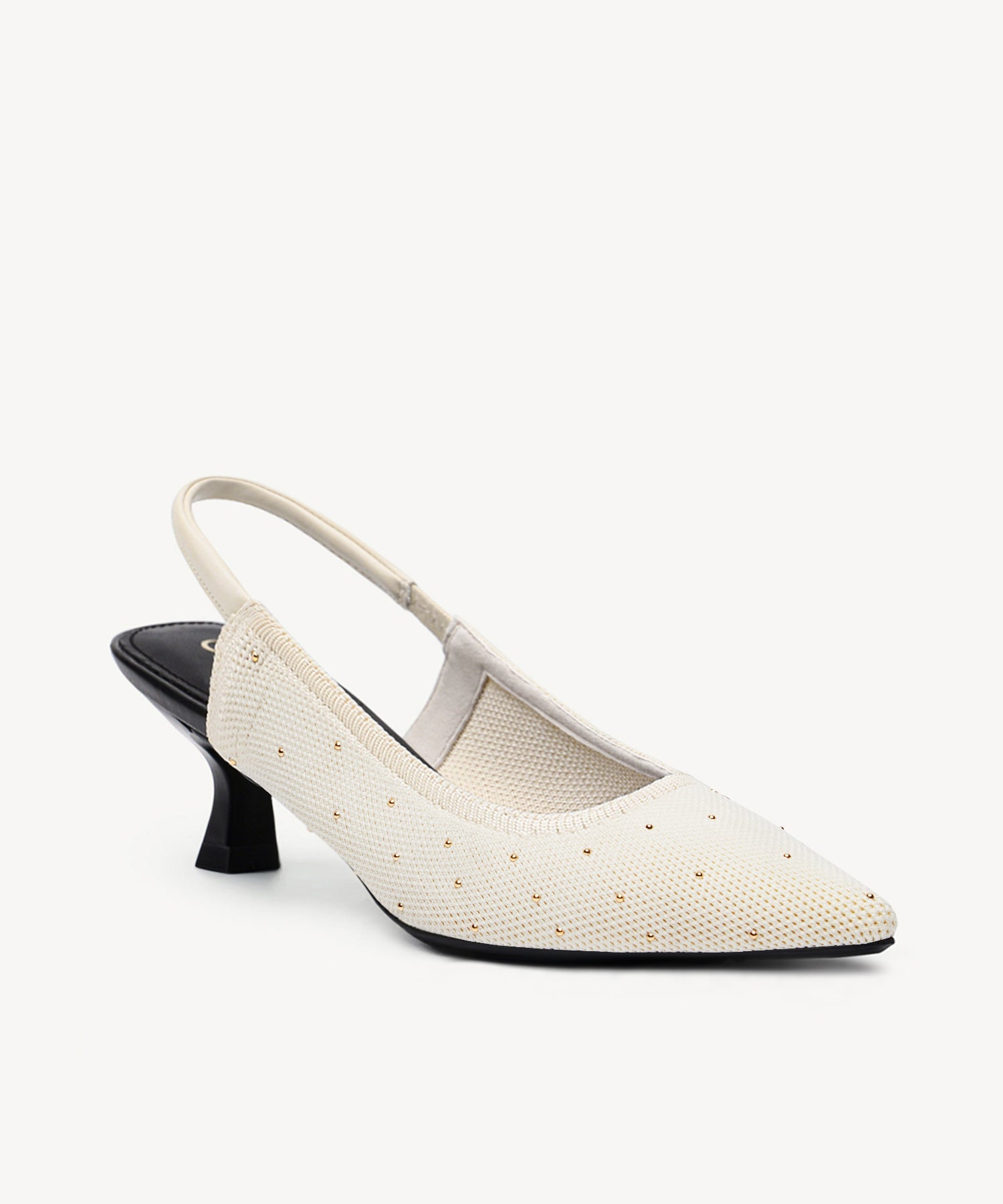 StellaDot Kitten Heeled Slingback - Cream / US 9 | EU 40 | UK 7