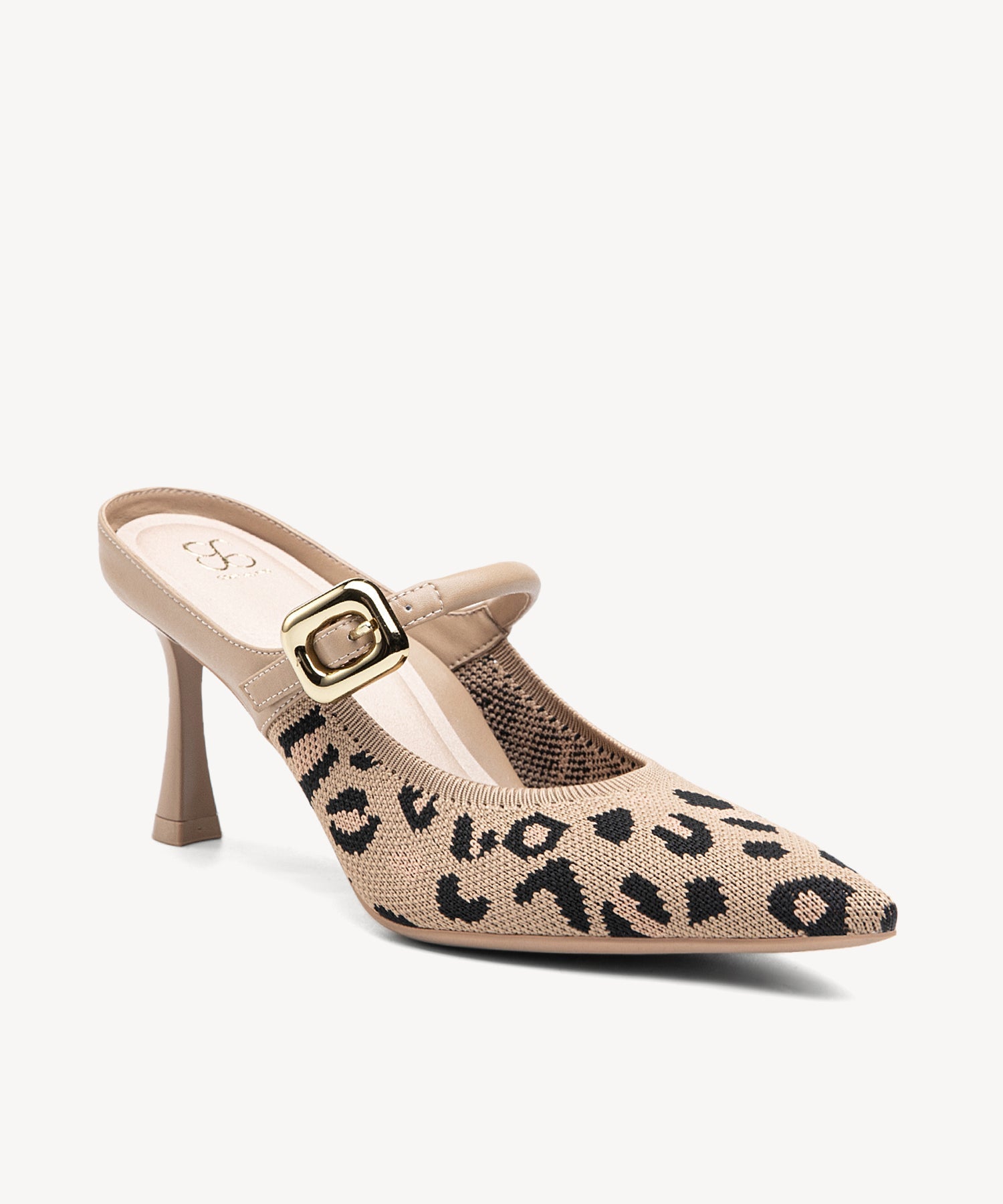 GraceLithe Pointed Toe Heeled Mule - 2X Arch Support - Leopard / US 8 | EU 39 | UK 6