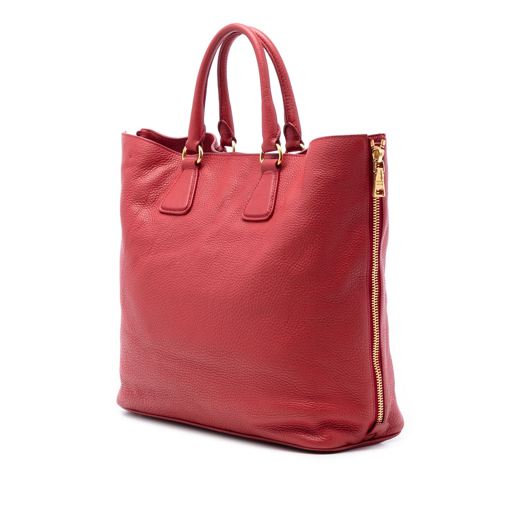 Vitello Daino Side Zip Shopper Tote