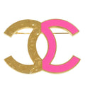 CC Gold Plated Enamel Bicolor Pin Brooch