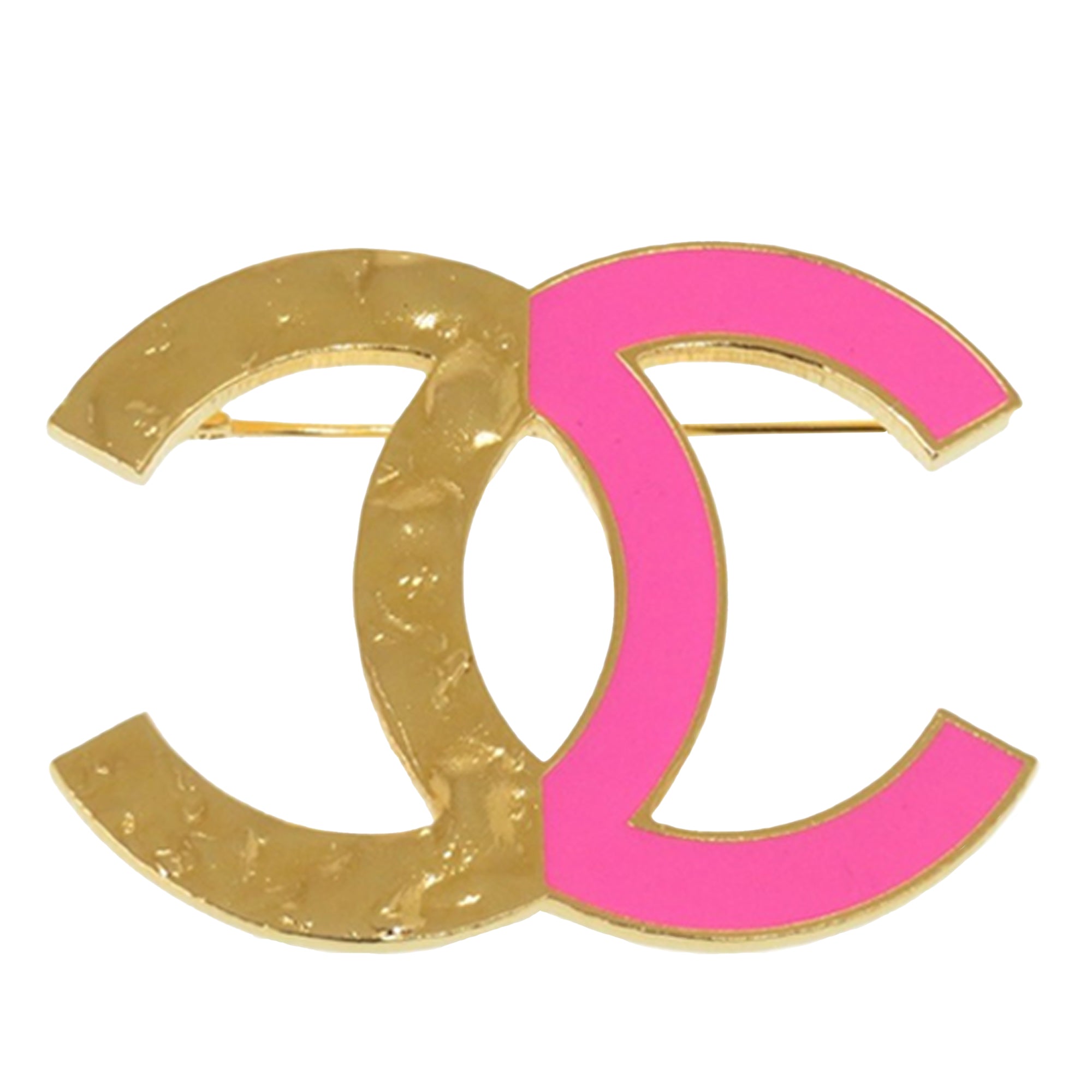 CC Gold Plated Enamel Bicolor Pin Brooch