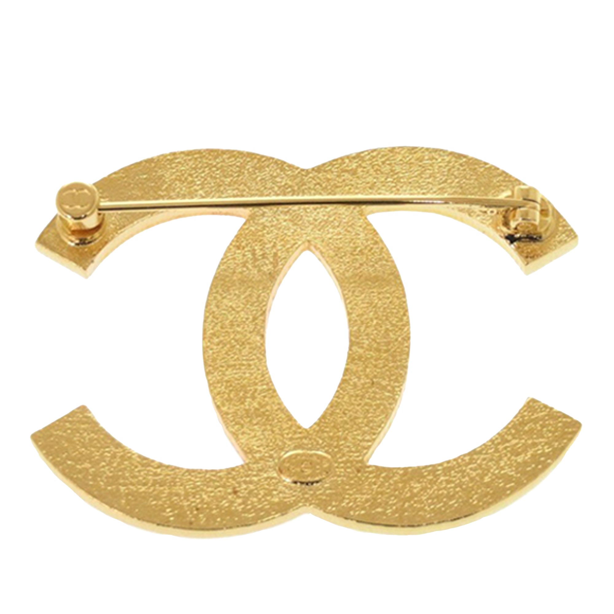 CC Gold Plated Enamel Bicolor Pin Brooch