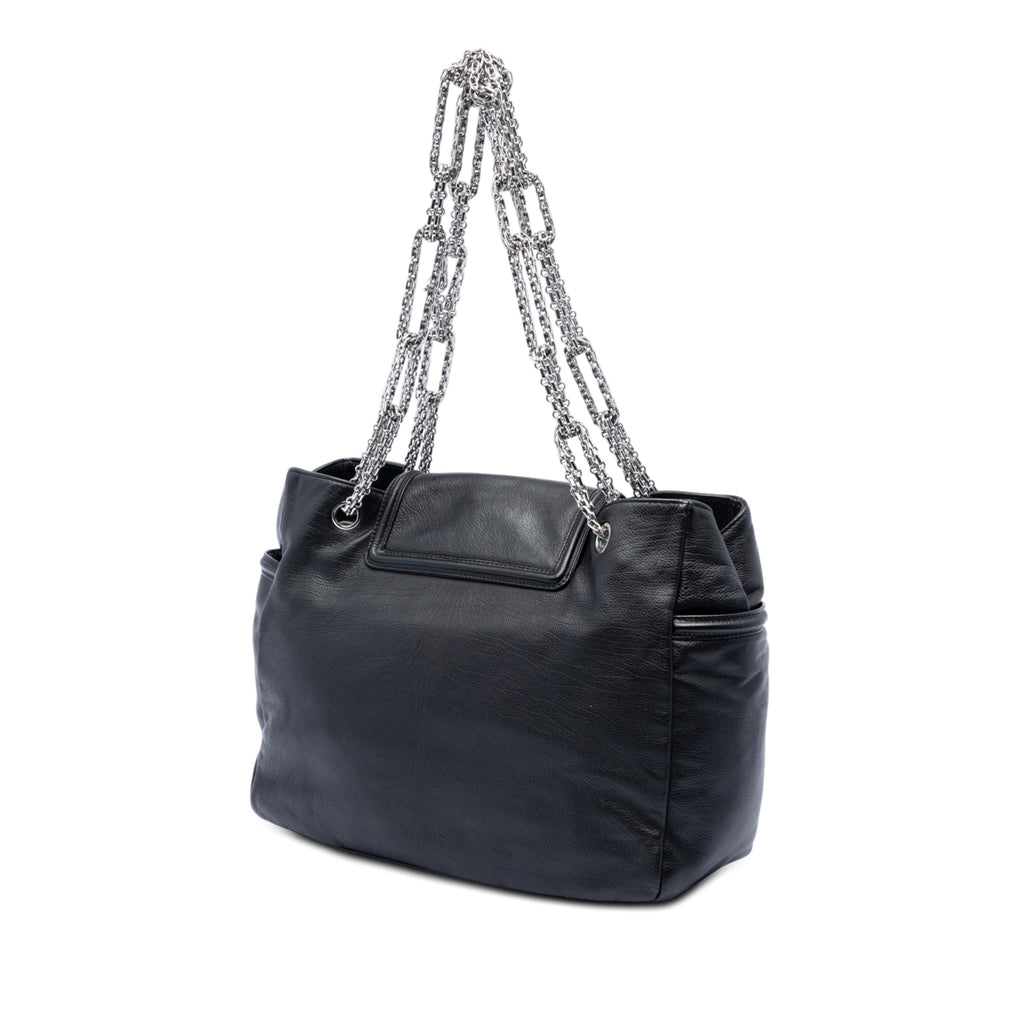 Large Lambskin Mademoiselle Lock Jewelry Chain Tote