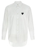 Comme Des Garçons Play Black Heart Embroidered Shirt — White