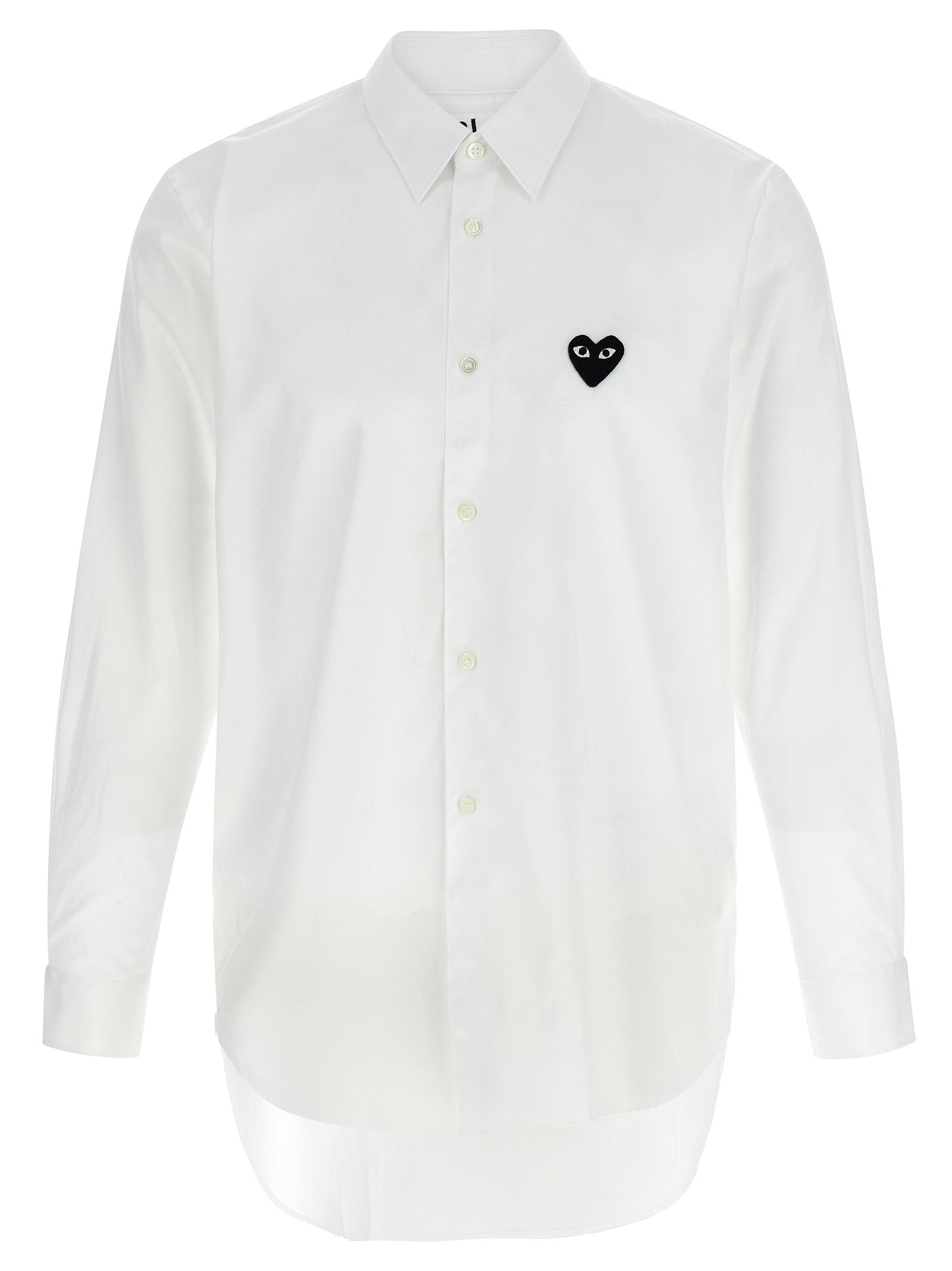 Comme Des Garçons Play Black Heart Embroidered Shirt — White