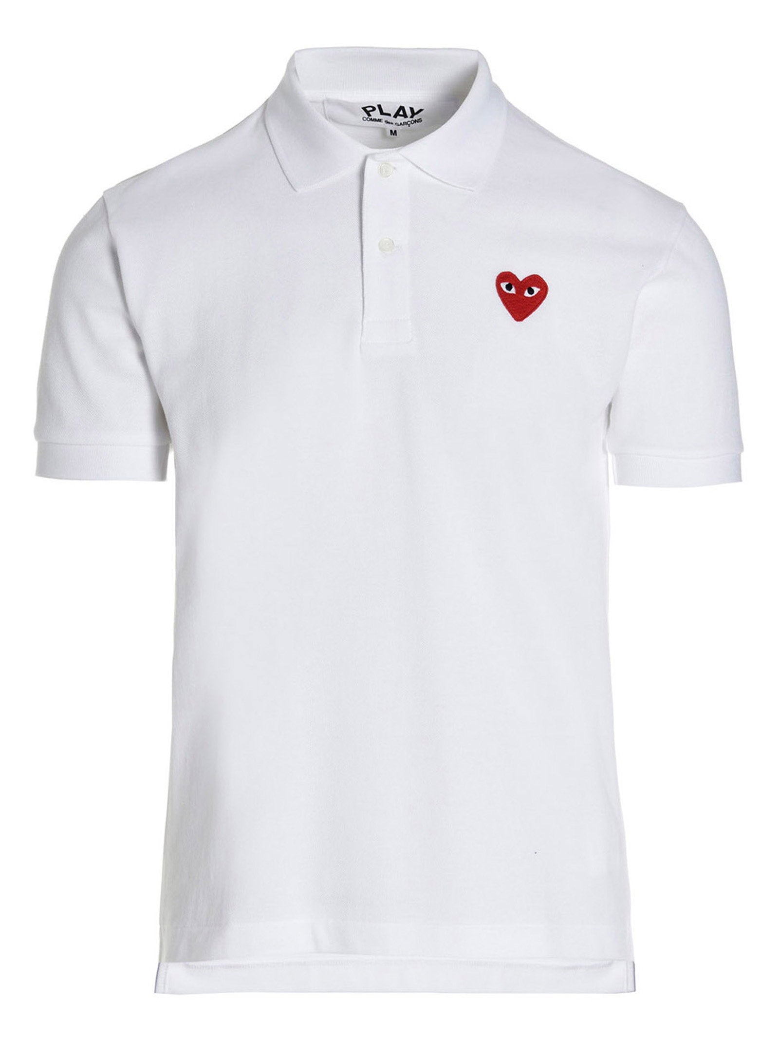 Comme Des Garçons Play Logo-Embroidered Polo — White