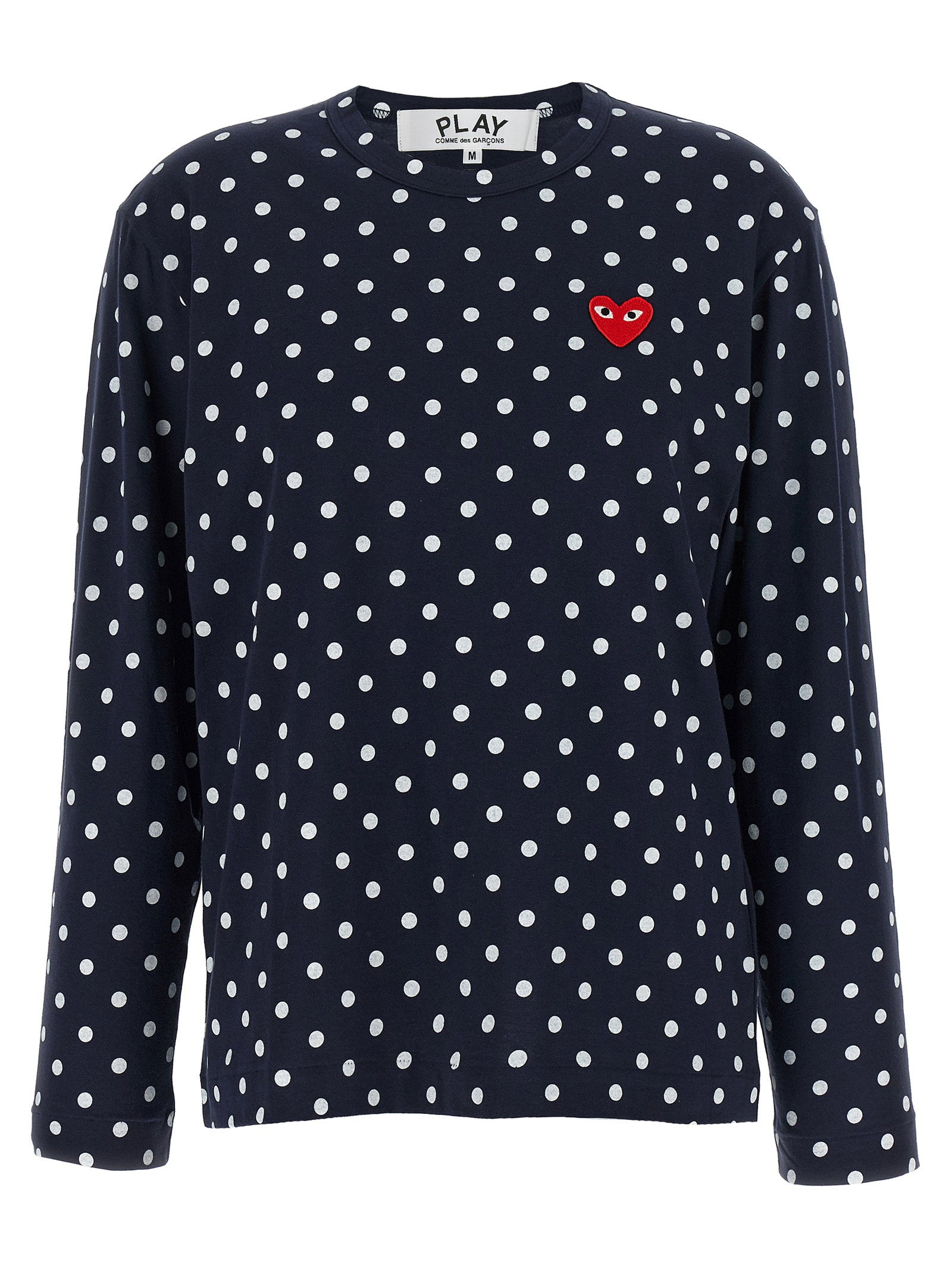 Comme Des Garçons Play Polka Dot Cotton Shirt — Navy