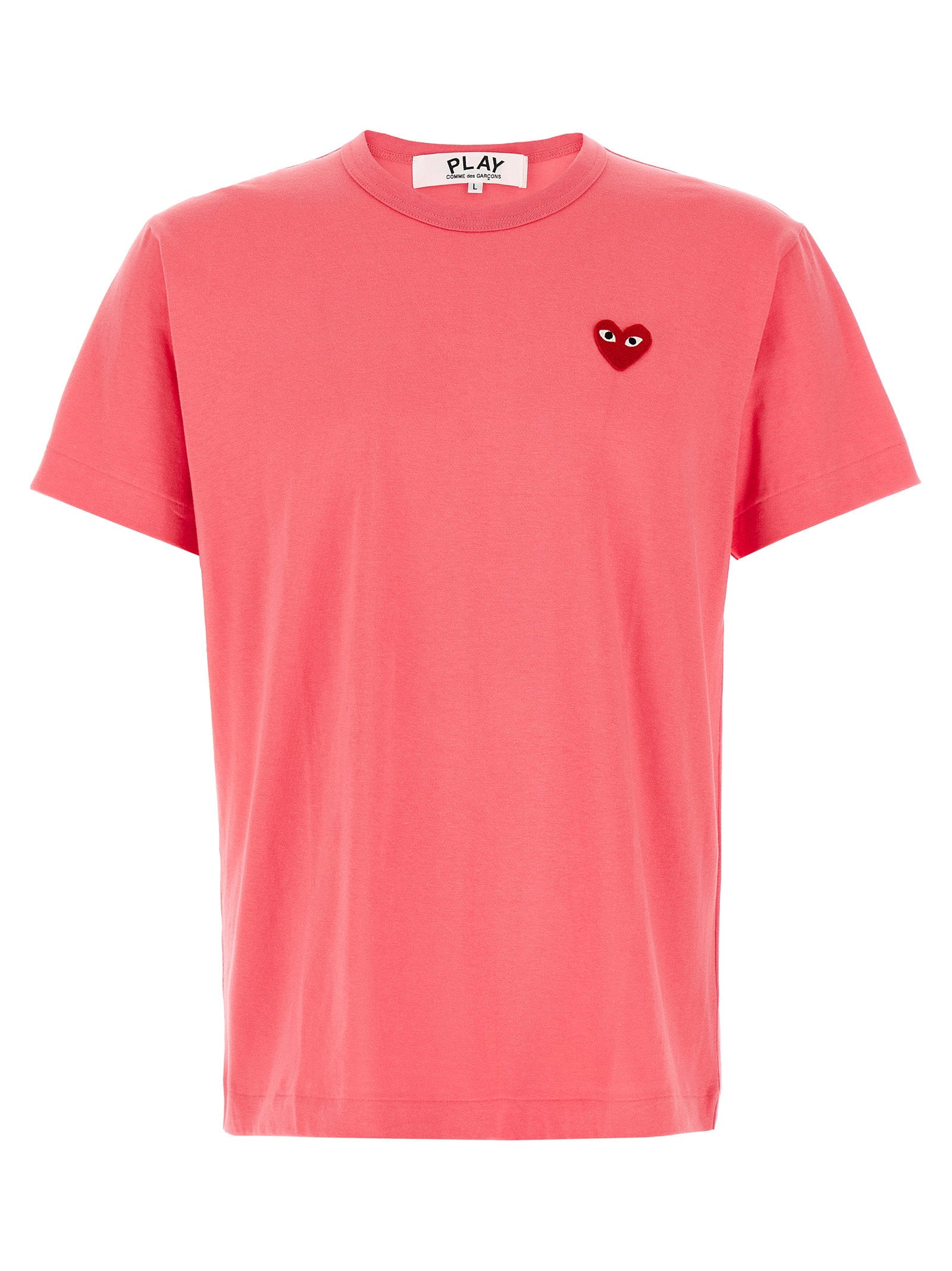 Comme Des Garçons Play Logo-Embroidered T-Shirt — Coral