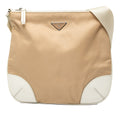 Leather Trimmed Tessuto Zip Top Crossbody