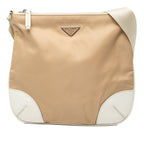 Leather Trimmed Tessuto Zip Top Crossbody