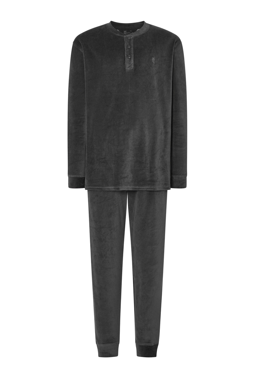 Pijama Hombre Invierno Terciopelo Rayas - Gris 5740_22