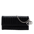 Woven Lambskin Lady Dior Rendezvouz Wallet on Chain