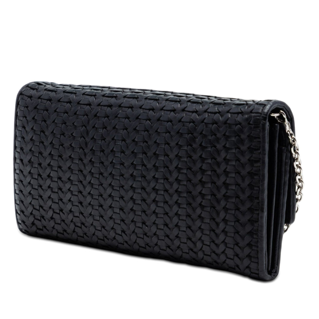 Woven Lambskin Lady Dior Rendezvouz Wallet on Chain