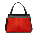 Medium Bicolor Leather and Pony Hair Edge Handbag