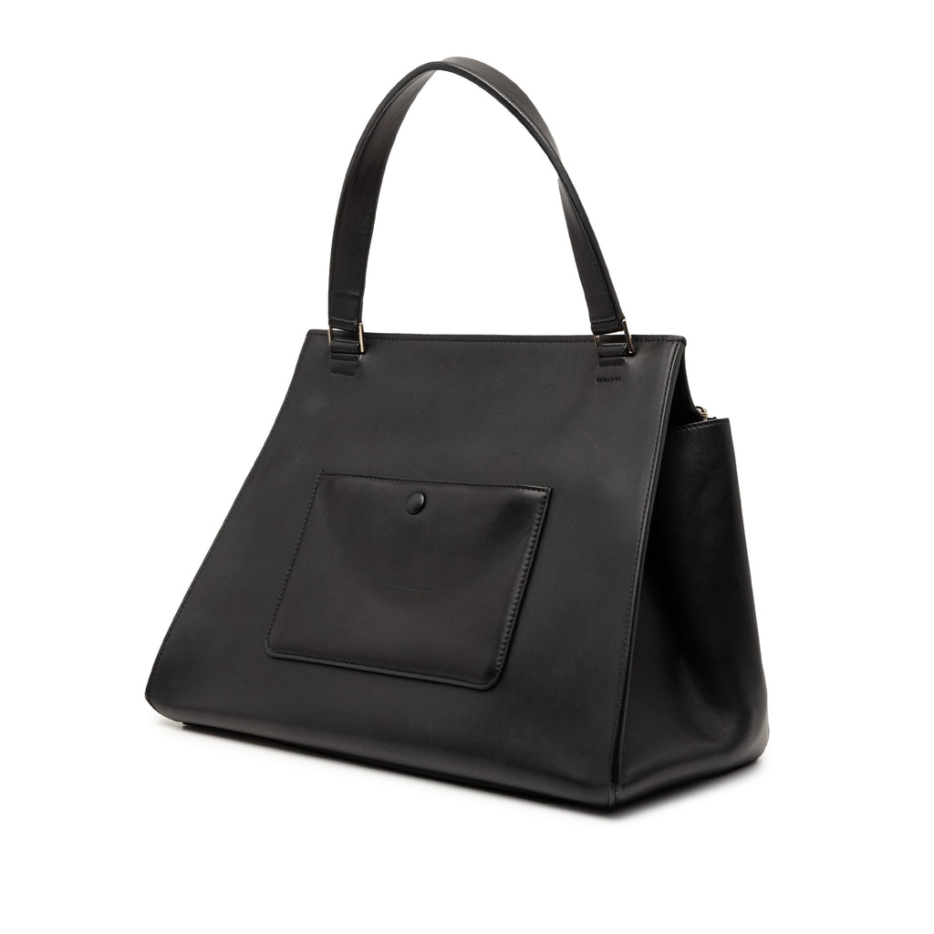 Medium Bicolor Leather and Pony Hair Edge Handbag