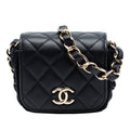 Mini CC Quilted Lambskin Crochet Flap
