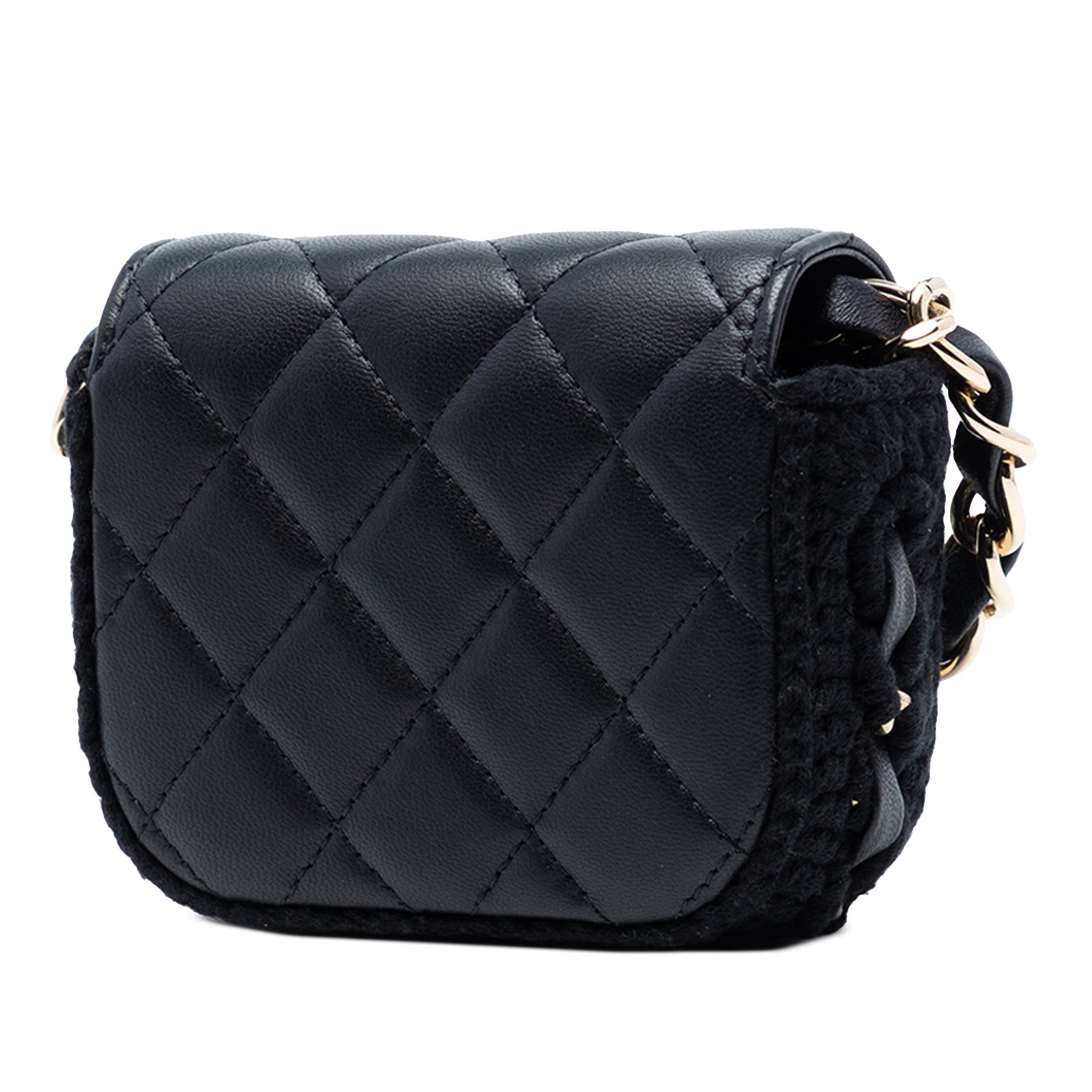 Mini CC Quilted Lambskin Crochet Flap