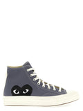 Comme Des Garçons Play Heart-Logo Canvas High-Top Sneaker — Gray