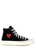Comme Des Garçons Play Heart Logo Canvas High-Top Sneaker — Black