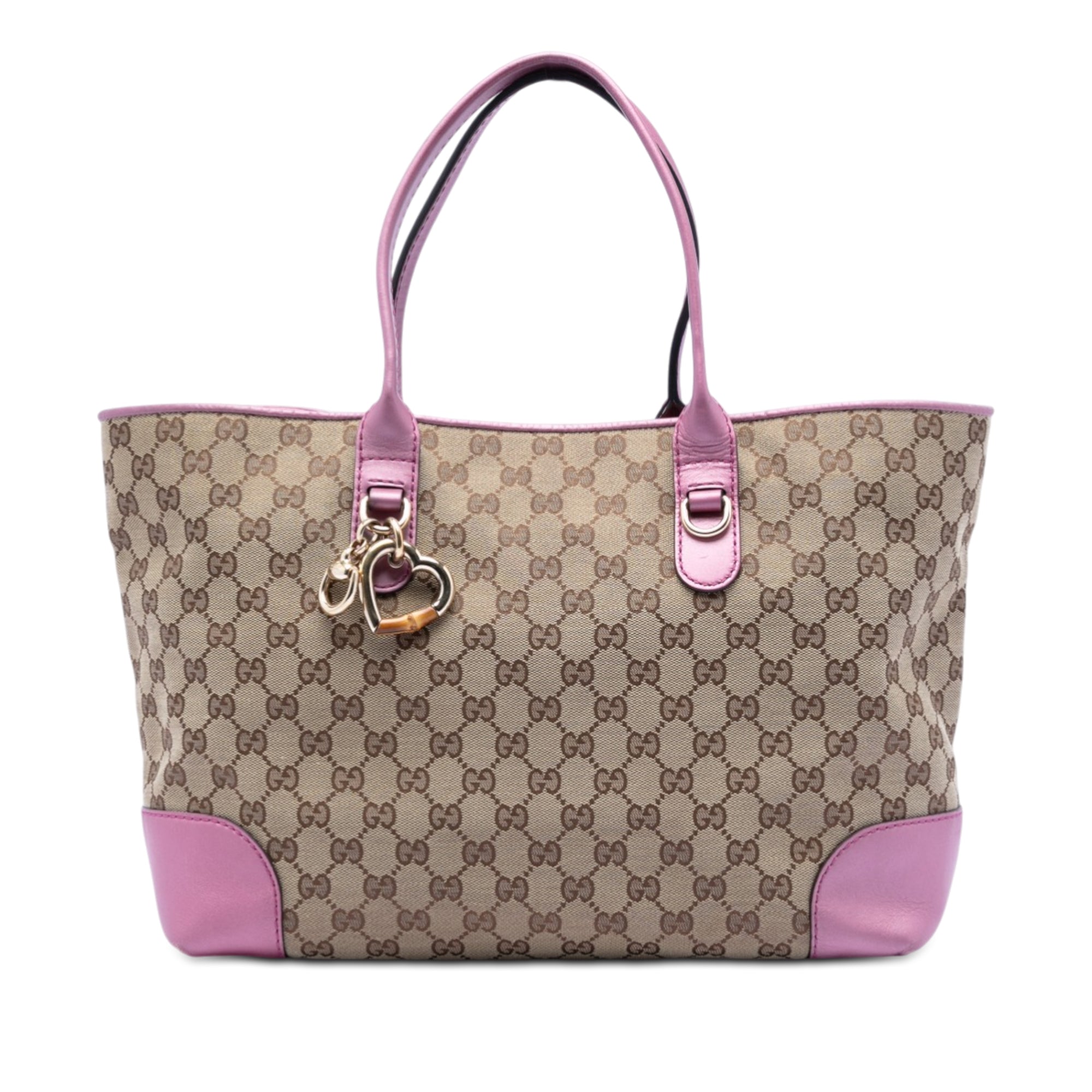 GG Canvas Heart Bit Tote