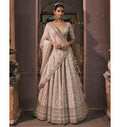 Ivory Thread Work, Sequin And Mirror Work Lehenga Set By KYNAH, Luxury Indian Fashion & Bridal Wear