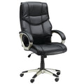 High Back Computer Office Chair, Faux Leather Swivel Desk Chair with Adjustable Height, Black