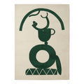 Abstract Green Totem Hand Tufted Rug