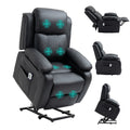 Power Lift Recliner Chair with Vibration Massage, Riser and Recliner Armchair, Black