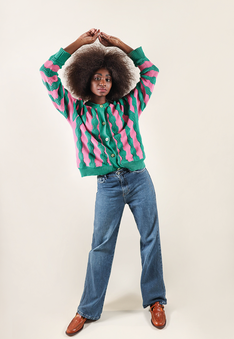 JERSEY ACARAMELADO | VERDE & FUCSIA