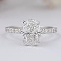 Oval Shape Solitaire With Accent Ring
