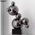 ArtZ® Stainless Steel Very Bubbly Sculptures - Style C; Height 22 inch (56 cm) / Black