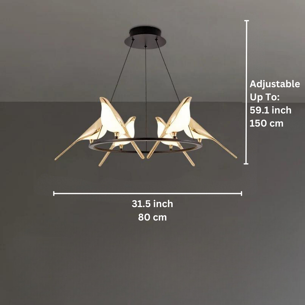 ArtZ® Love Birds Chandeliers - 6 Birds Round