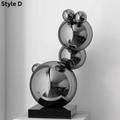 ArtZ® Stainless Steel Very Bubbly Sculptures - Style D; Height 22 inch (56 cm) / Black