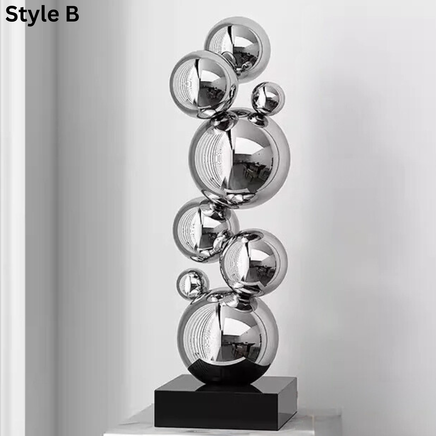 ArtZ® Stainless Steel Very Bubbly Sculptures - Style B; Height 23.6 inch (60 cm) / Silver