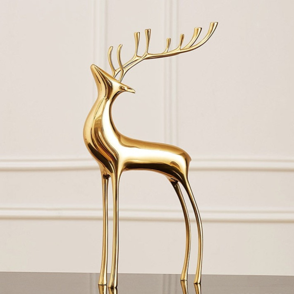 ArtZ® Abstract Nordic Reindeer Sculptures - Large 13.4 inch by 7.9 inch (34x20cm)