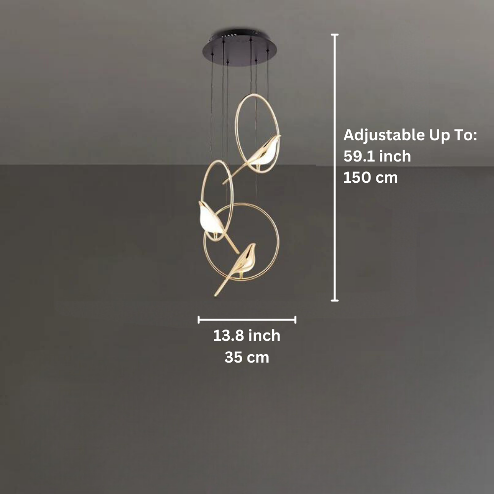 ArtZ® Love Birds Chandeliers - 3 Birds Down