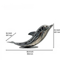 ArtZ® Miami Dolphins Stainless Steel Sculpture - 1 Swimming Dolphin 18.4 by 8.1 inch  (46.8 x 20.7 cm)
