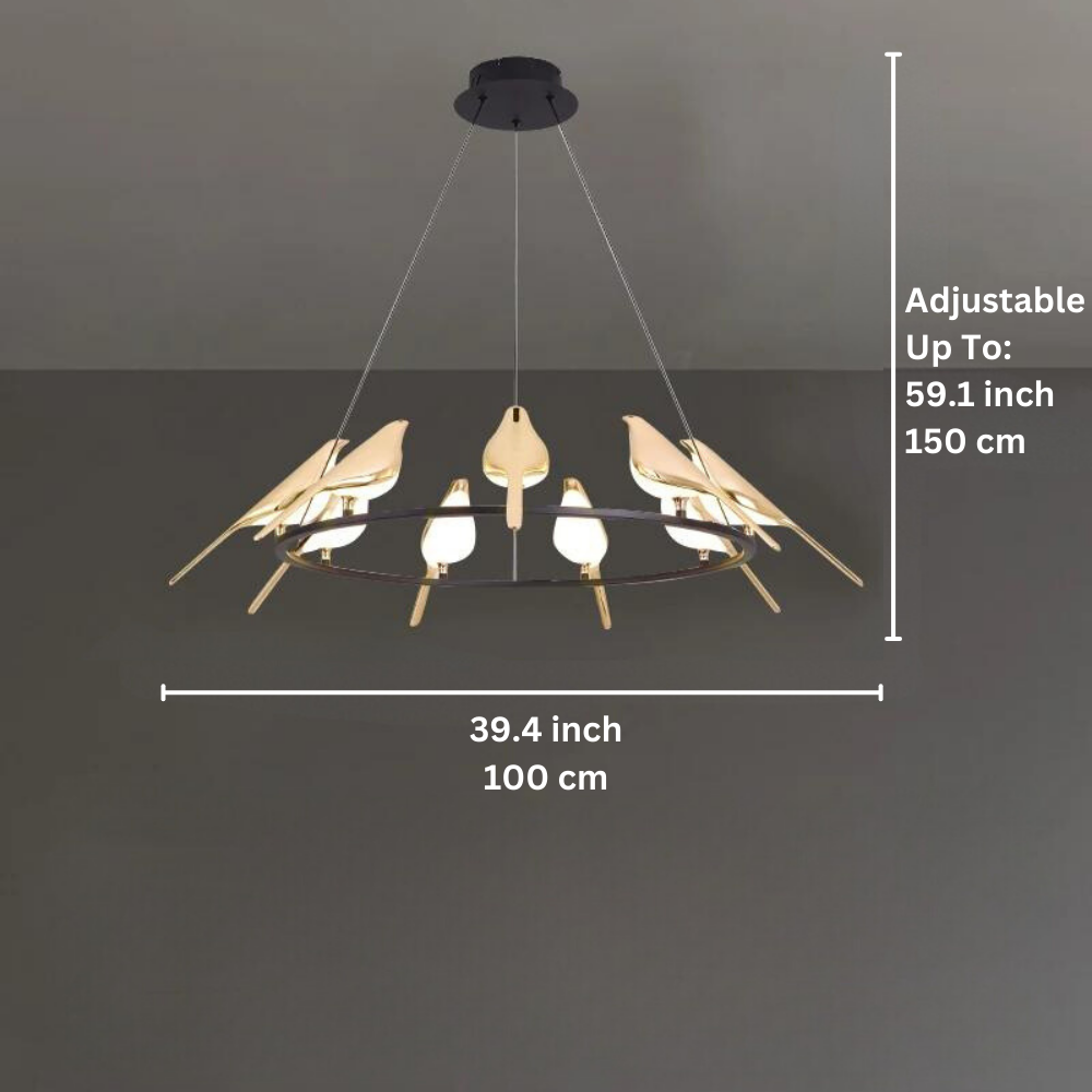 ArtZ® Love Birds Chandeliers - 9 Birds Round
