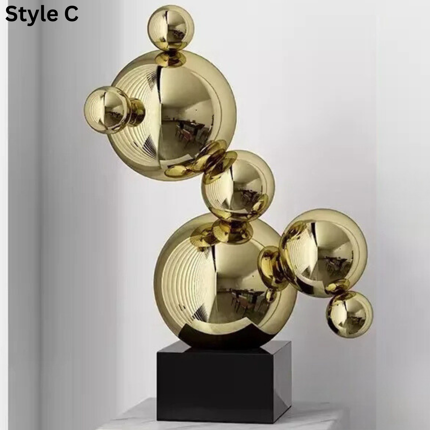 ArtZ® Stainless Steel Very Bubbly Sculptures - Style C; Height 22 inch (56 cm) / Gold